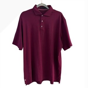 Greyson brrr Mens XL Burgundy Maroon Performance Golf Polo Shirt Short Sleeve